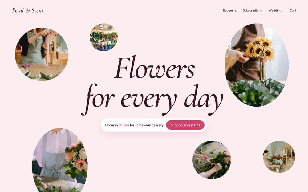 Florist website concept by TintBridge