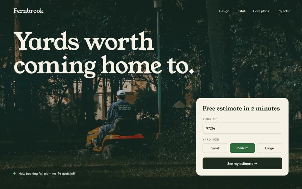 Landscaping website concept by TintBridge