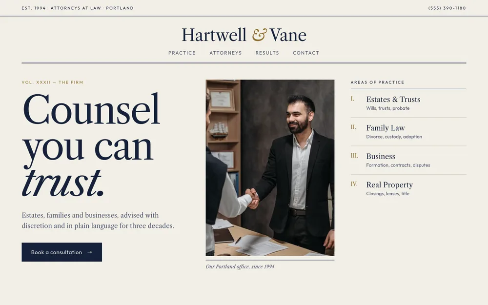 Law office website concept by TintBridge
